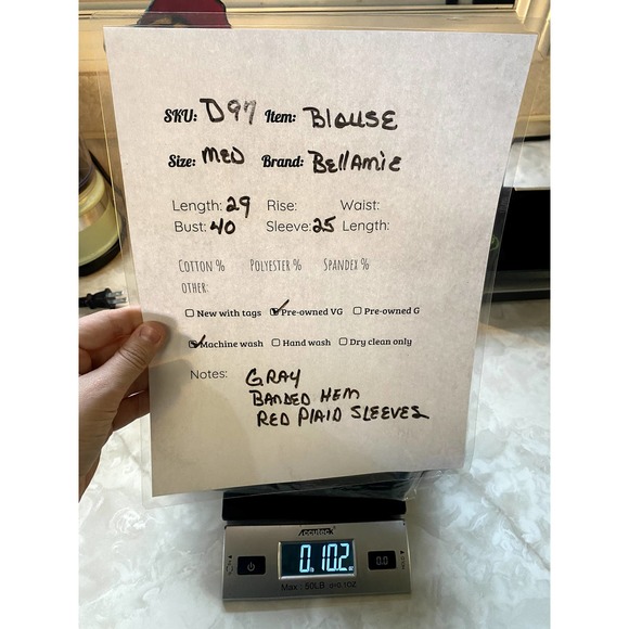 Bellamie Red Plaid Sleeve Lightweight Sweater - Picture 3 of 3